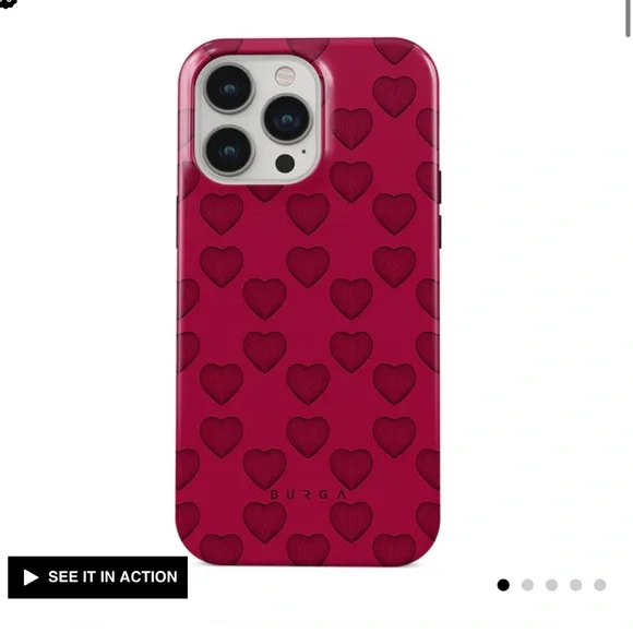 BURGA iPhone 14 Pro Max Heart Case with attached Black Cat Ring - Picture 13 of 15